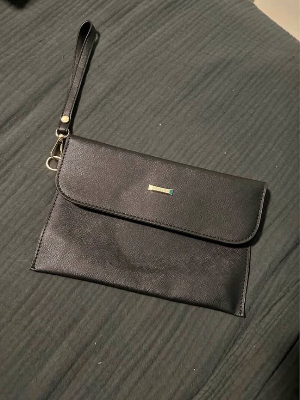 NEW-Bagsure Black Wristlet Clutch / Envelope Wallet